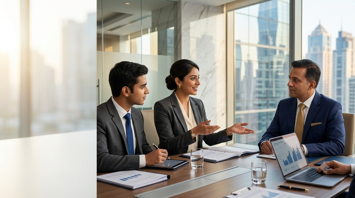 South Indian professionals in discussion
